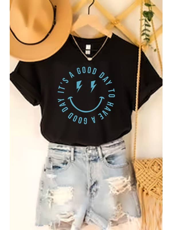DOTCOM - Wholesale Screen Printed T-Shirt - Women's - Its a Good Day Print Tee5