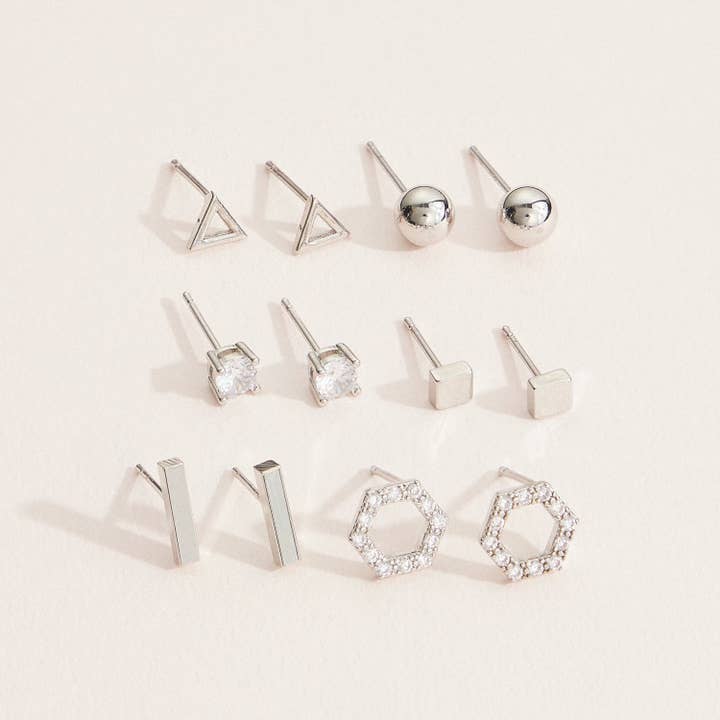 Frem - Wholesale Jewelry Set - Classic Geometric Earring Set - 18K Gold Dipped3