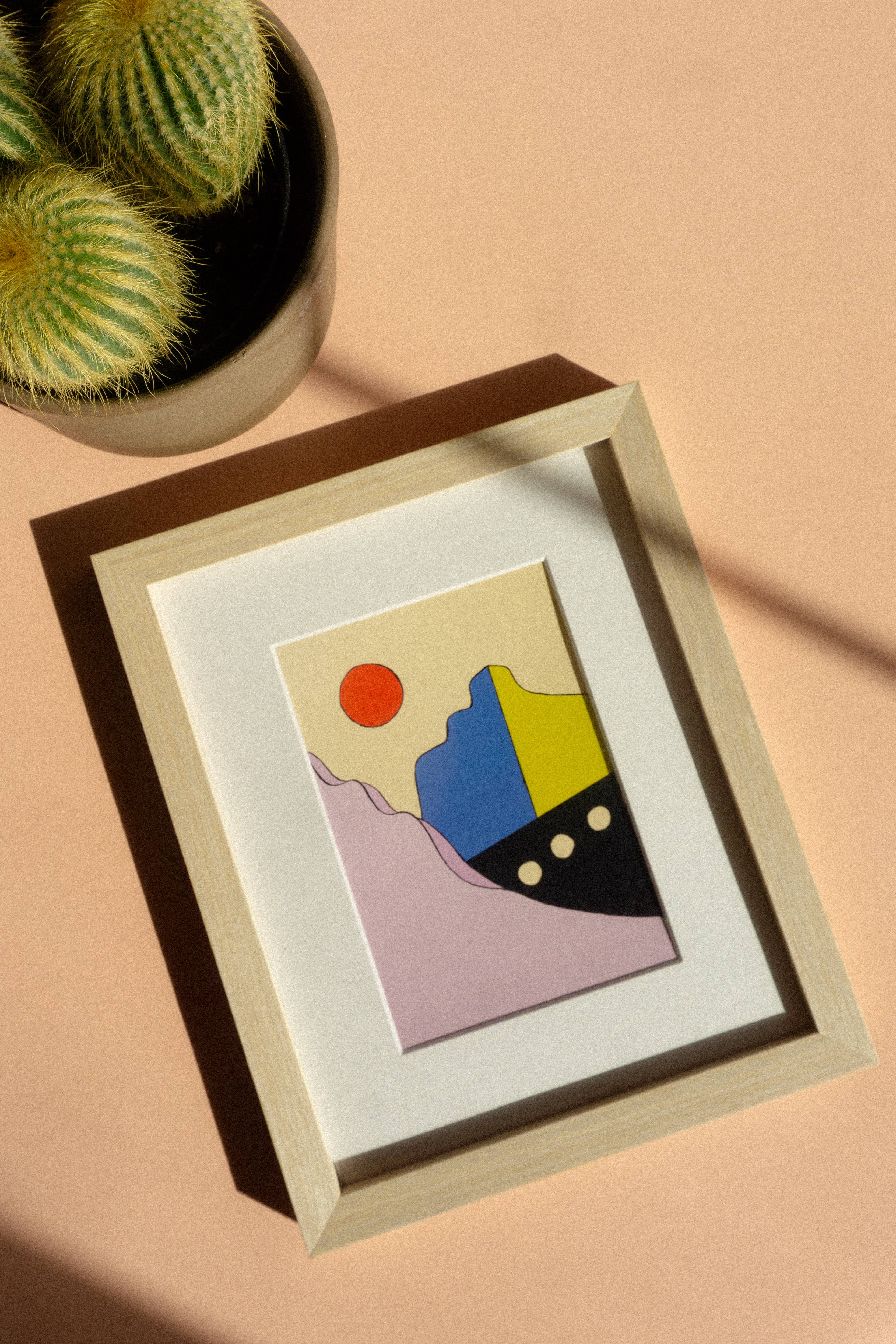 Mel K. Olrich Art - Wholesale Art Print - Abstract adobe building, colorblock, modern western wall art1