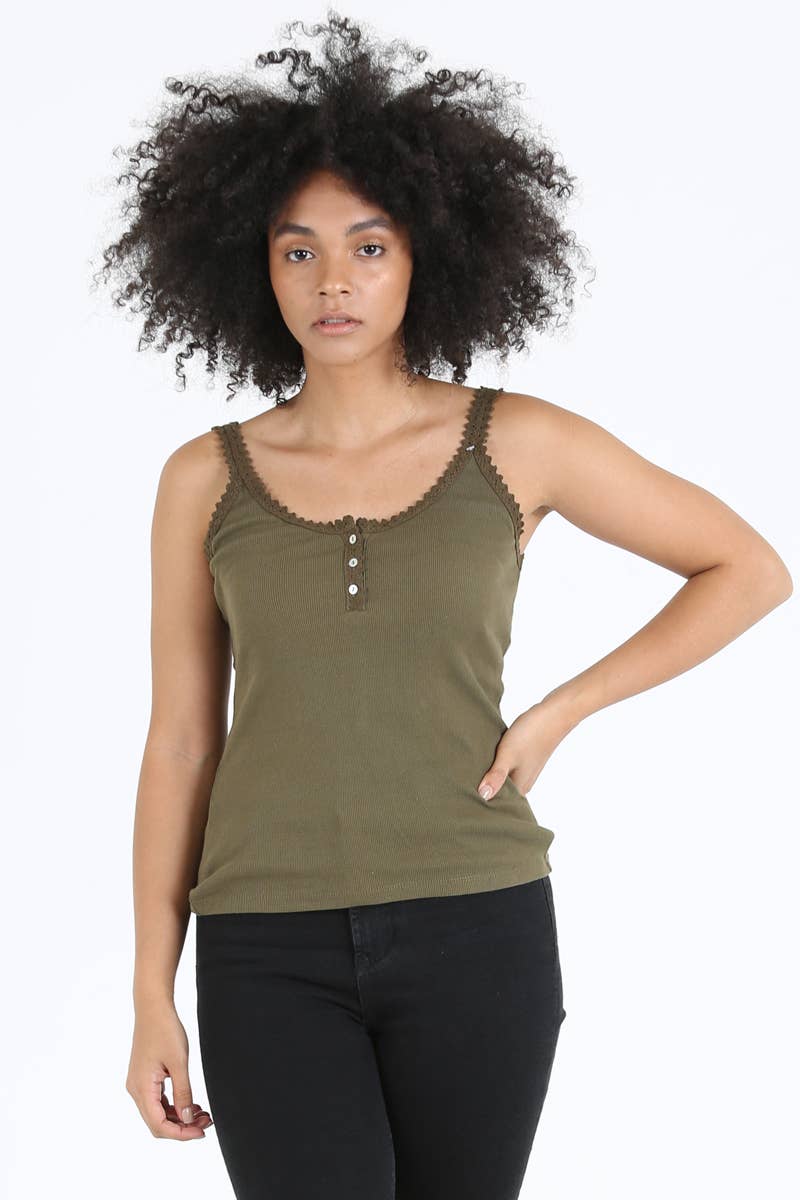 ANGIE – wholesale Camisole – Dam – X2AG9-ASIS SPETSBEKLÄDNAD RIBBSTICKAD CAMI40