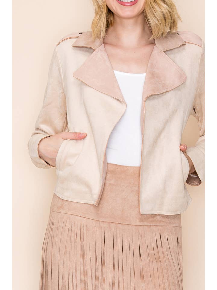 W.A.Y. --Wonderful And Young - Wholesale Jacket - Women's - W.A.Y FAUX SUEDE appliqué JACKET-Sun 3