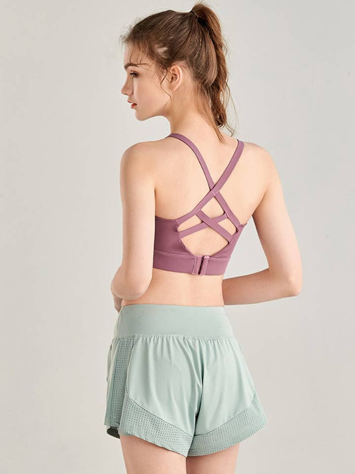 Active by Anna-Kaci - Wholesale Athletic Shorts - Women's - Quick Dry Loose Running Shorts 2-in-1 Gym Athletic Short15