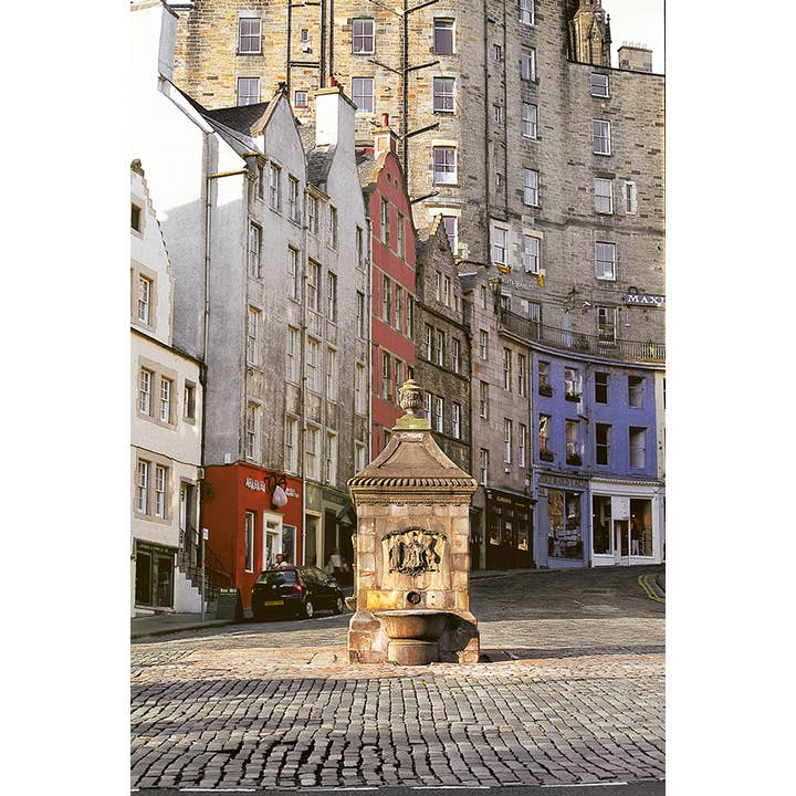 Medium Postcard West Bow Well Grassmarket for wholesale by Island Blue Publishing