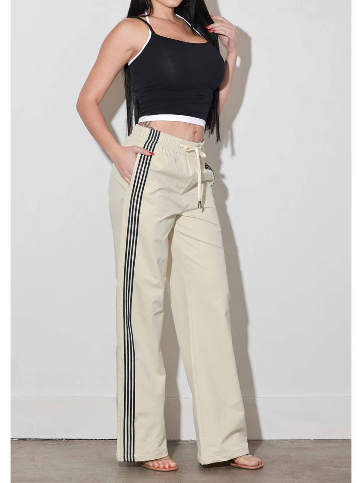 CREAM Wide Leg Track Pants for wholesale on Faire4