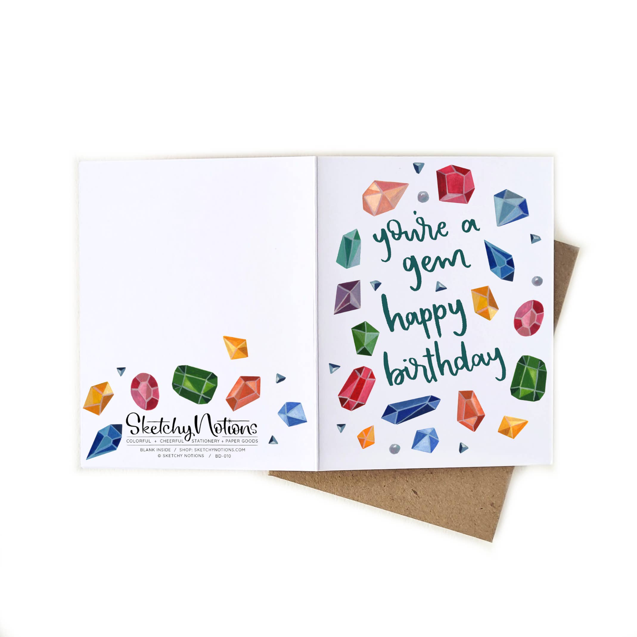 Sketchy Notions - Wholesale Birthday Card - You're a Gem Birthday Birthstone Card1