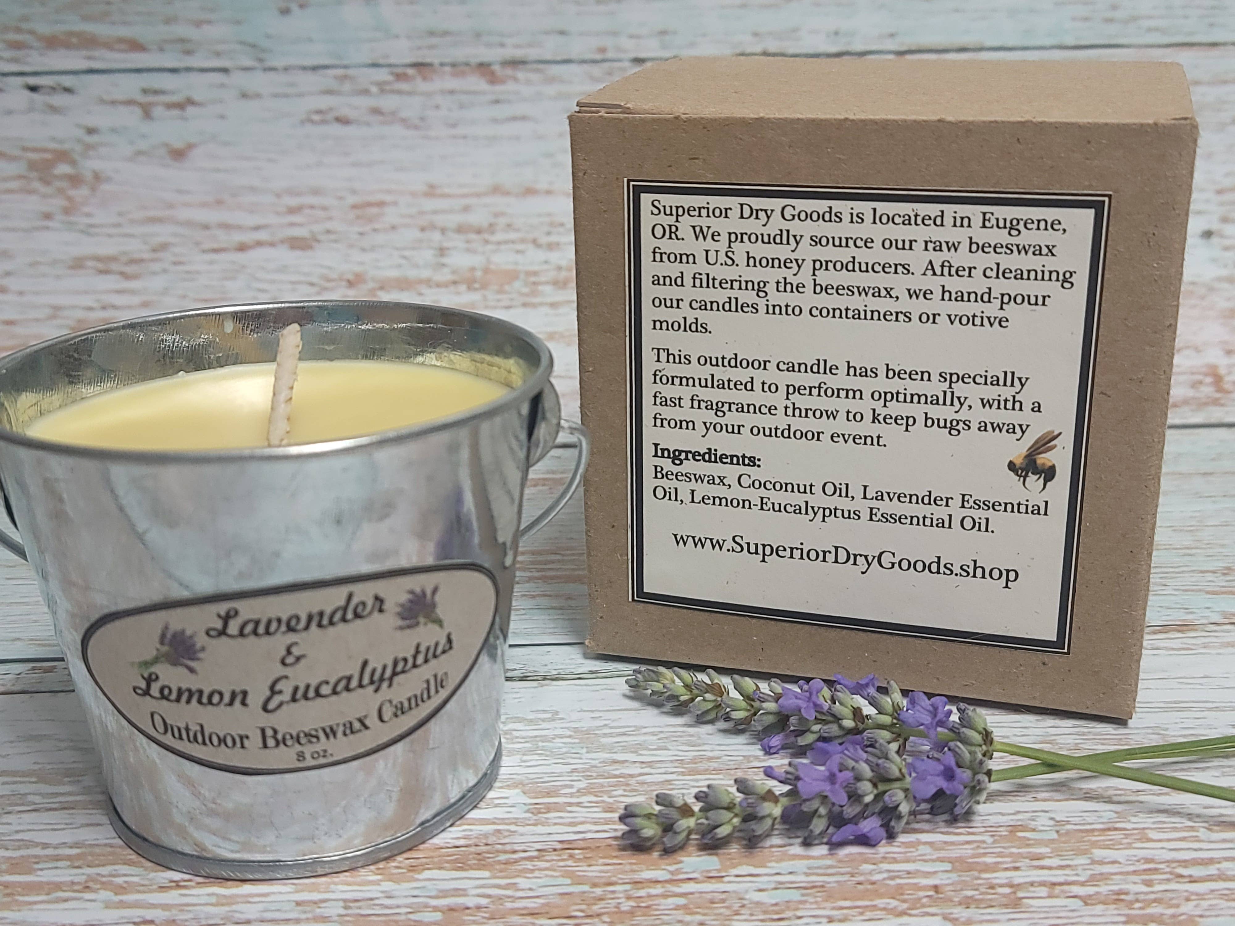 Superior Dry Goods - Wholesale Outdoor Candle - Lavender Mosquito Bucket Candle | Beeswax | Citronella8
