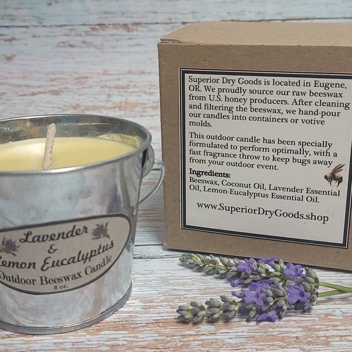 Superior Dry Goods - Wholesale Outdoor Candle - Lavender Mosquito Bucket Candle | Beeswax | Citronella8