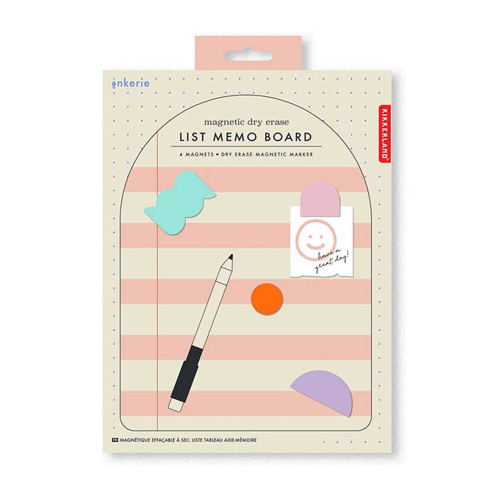 Magnetic Dry Erase List Memo Board for wholesale by Kikkerland Design Inc