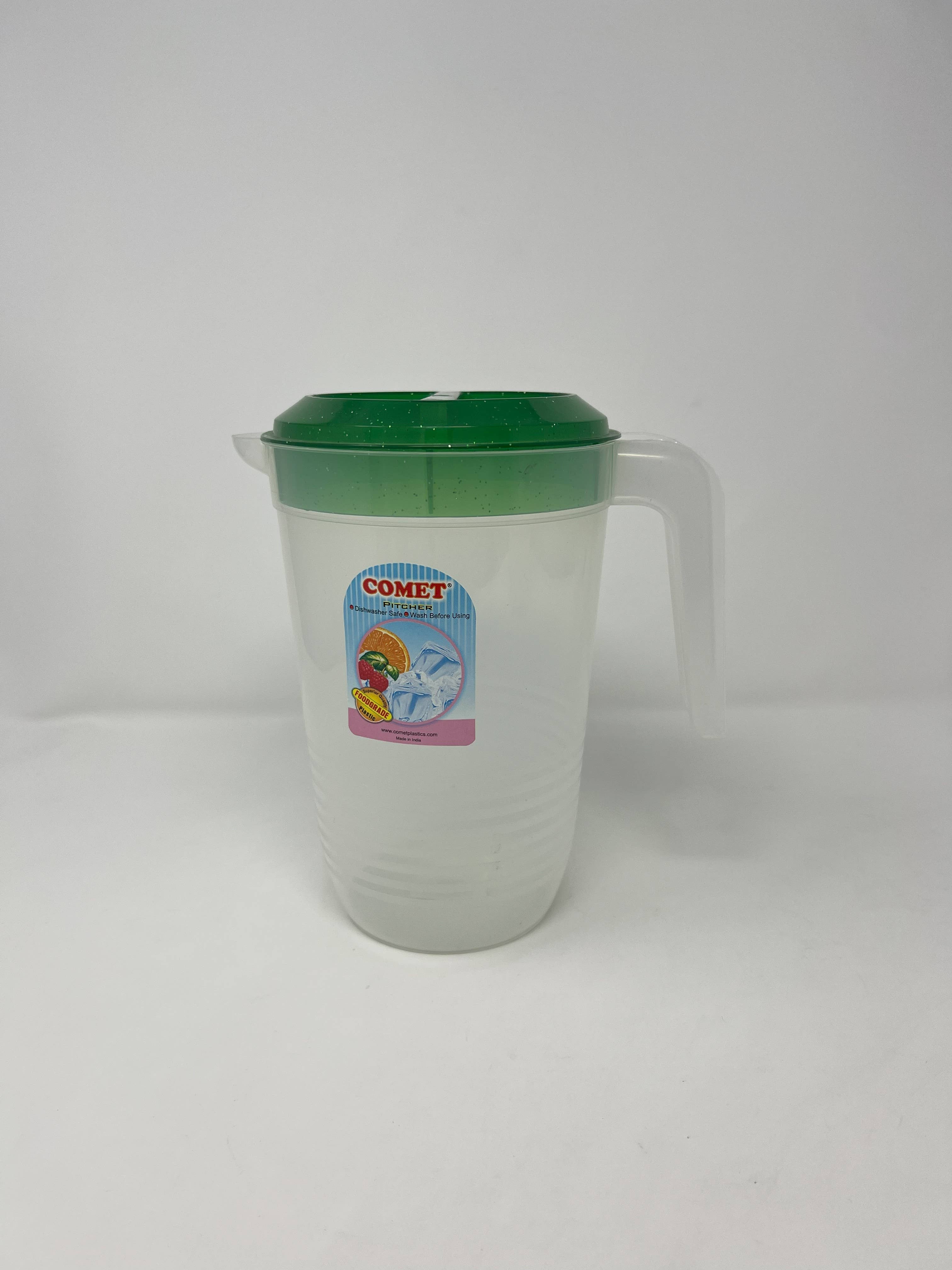 USA HomeMax - Wholesale Pitcher - 2.25Ltr Plastic Pitcher Clear Body Assorted Colors1
