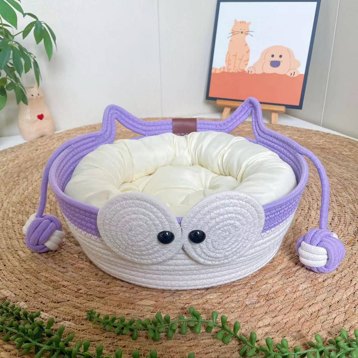 PAWPAWwholesale - Wholesale Pet Bed - Cat - Woven Cat House with Toy Ball for All Seasons_CWMM656116
