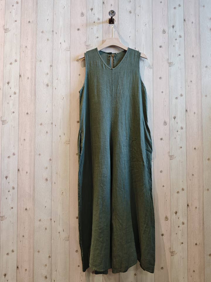 Linen & More - Wholesale Dress - Women's - REF 14580 SLEEVELESS JUMPSUIT 100% LINEN15