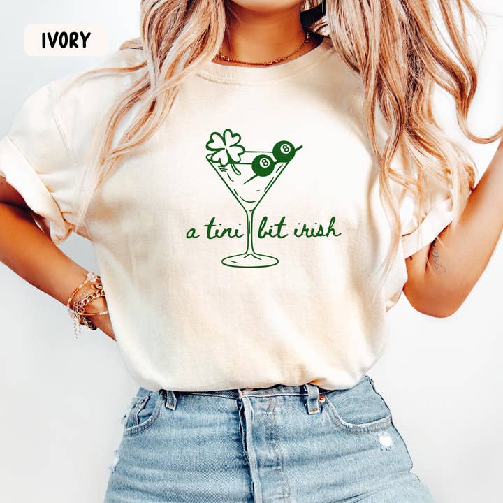 Comfort Colors A Tini Bit Irish St. Patrick's Day Shirt for wholesale by Glaime