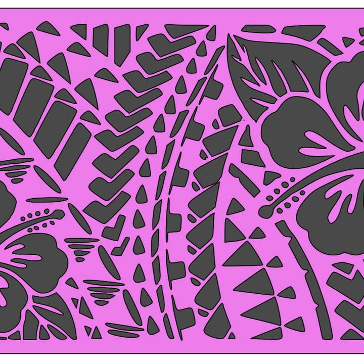 Hibiscus Have Border Stencil for engroshandel hos Belle Stencils