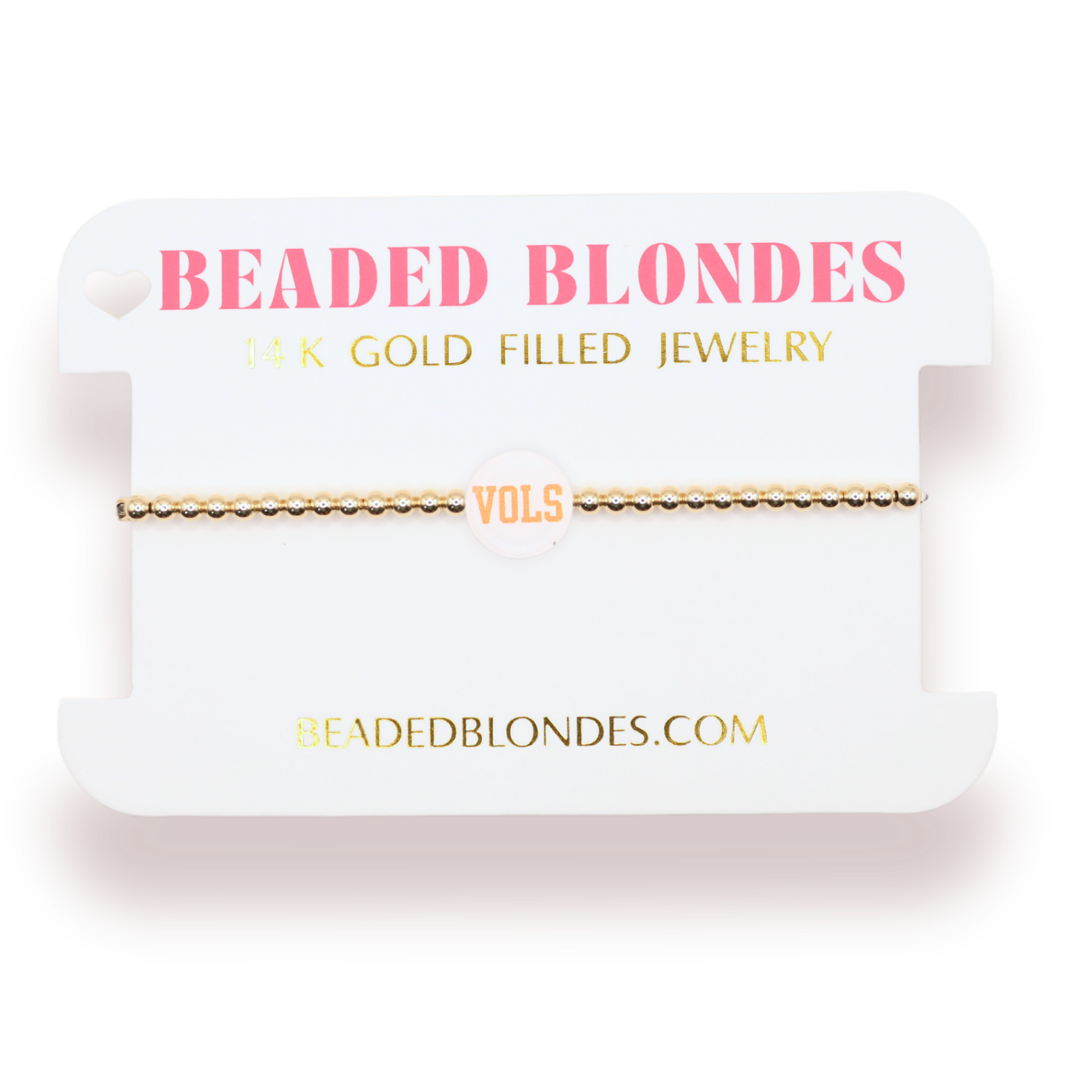 Beaded Blondes - Wholesale Beaded Bracelet - Tennessee Logo Flip Bracelet on Gold5