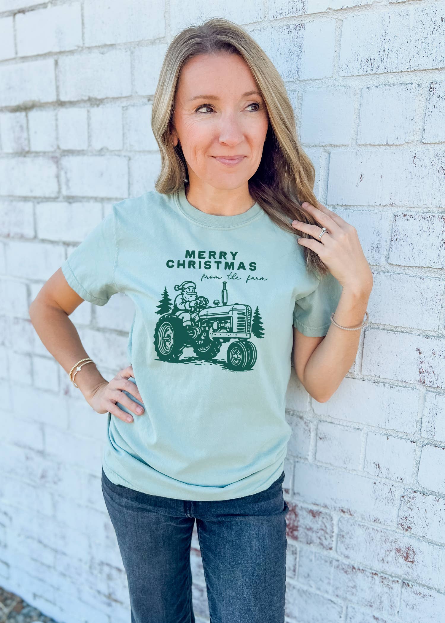 Lemon Lorraine's LLC - Wholesale Screen Printed T-Shirt - Women's - MERRY CHRISTMAS FARM - Graphic Tee5