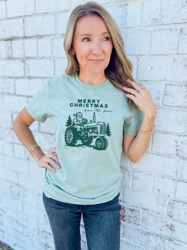 Lemon Lorraine's LLC - Wholesale Screen Printed T-Shirt - Women's - MERRY CHRISTMAS FARM - Graphic Tee5