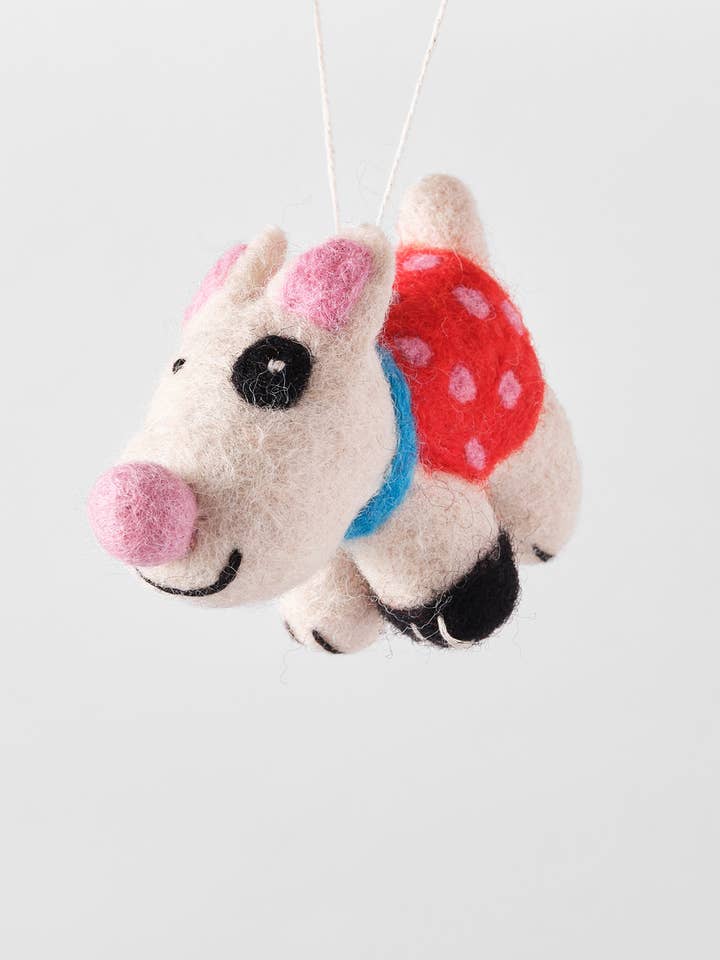 Luna Dog Hanging Felt Ornament for wholesale by Wrap (US duties paid)