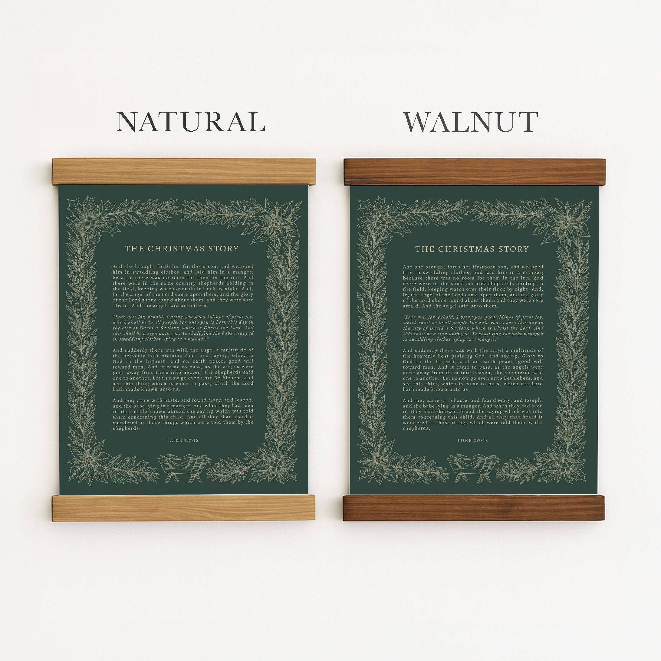 Forever Written - Wholesale Christmas Wall Art - The Christmas Story Hanging Canvas • Luke 2:7-18 Scripture Art • Christian Christmas Wall Decor • Vintage Botanical Nativity Print7