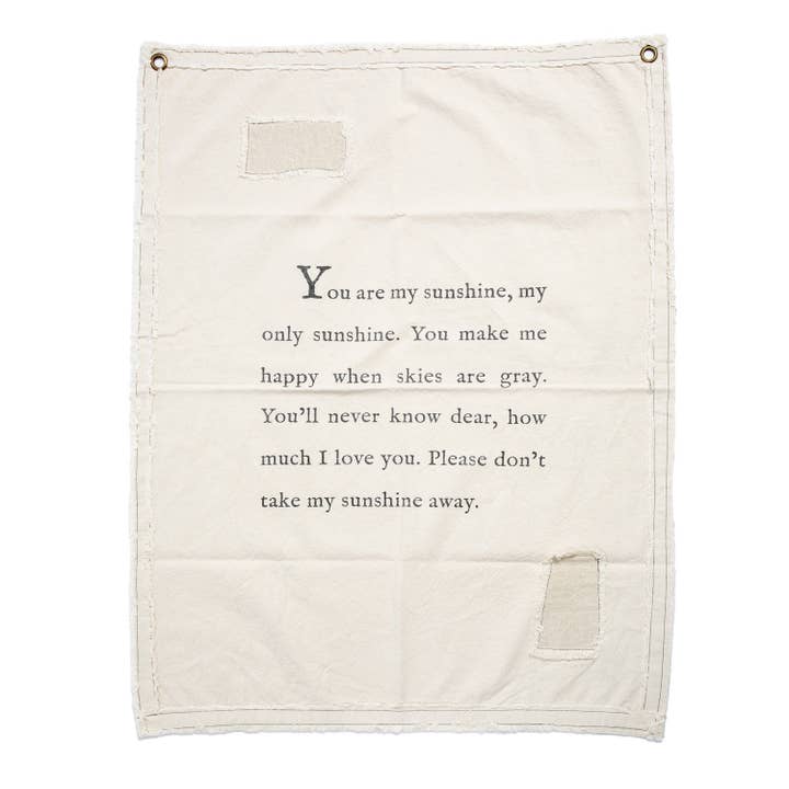 You Are My Sunshine Canvas Wall Hanging 31.5" x 40" for wholesale by Sugarboo & Co