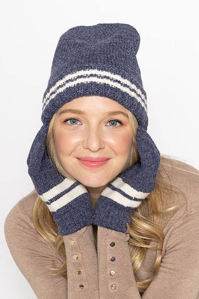 Hana - Wholesale Gloves - Women's - Super Soft Striped Knit Touch Gloves13