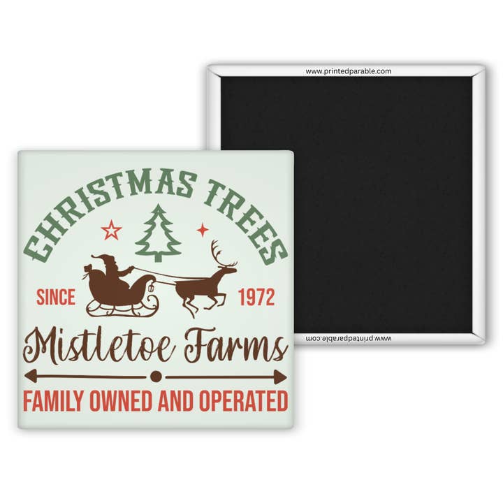Christmas tree farm magnet for wholesale by Printed Parable