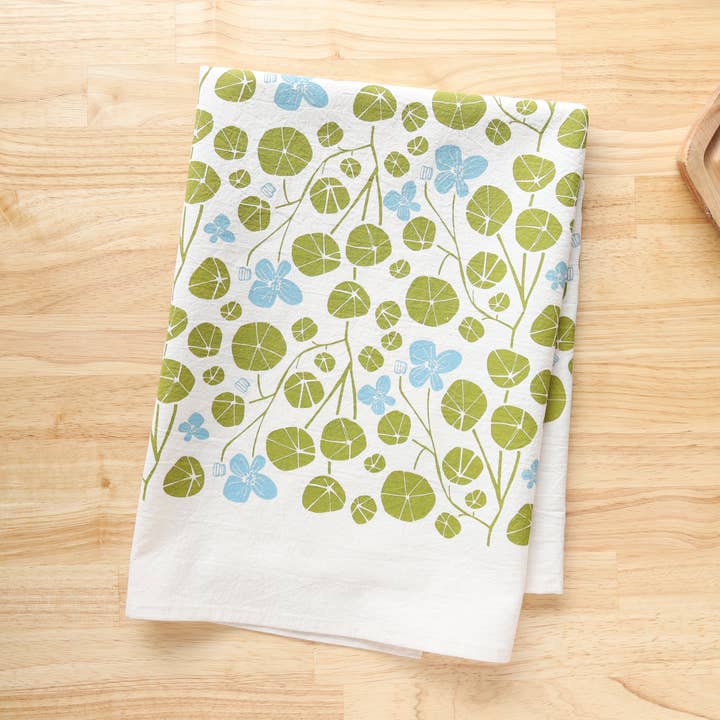 *NEW Spring Nasturtium Kitchen Towel, Natural Cotton for wholesale by The High Fiber
