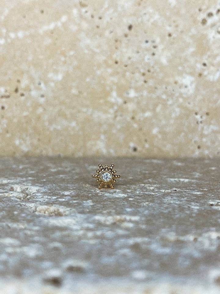 Orecchino Sole Dorato per la vendita all'ingrosso da parte di Joia Bijou