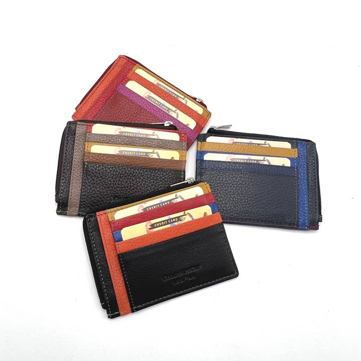 Genuine leather wallet, rainbow color, art. PFU11.392 for wholesale by Suie Valentini srl