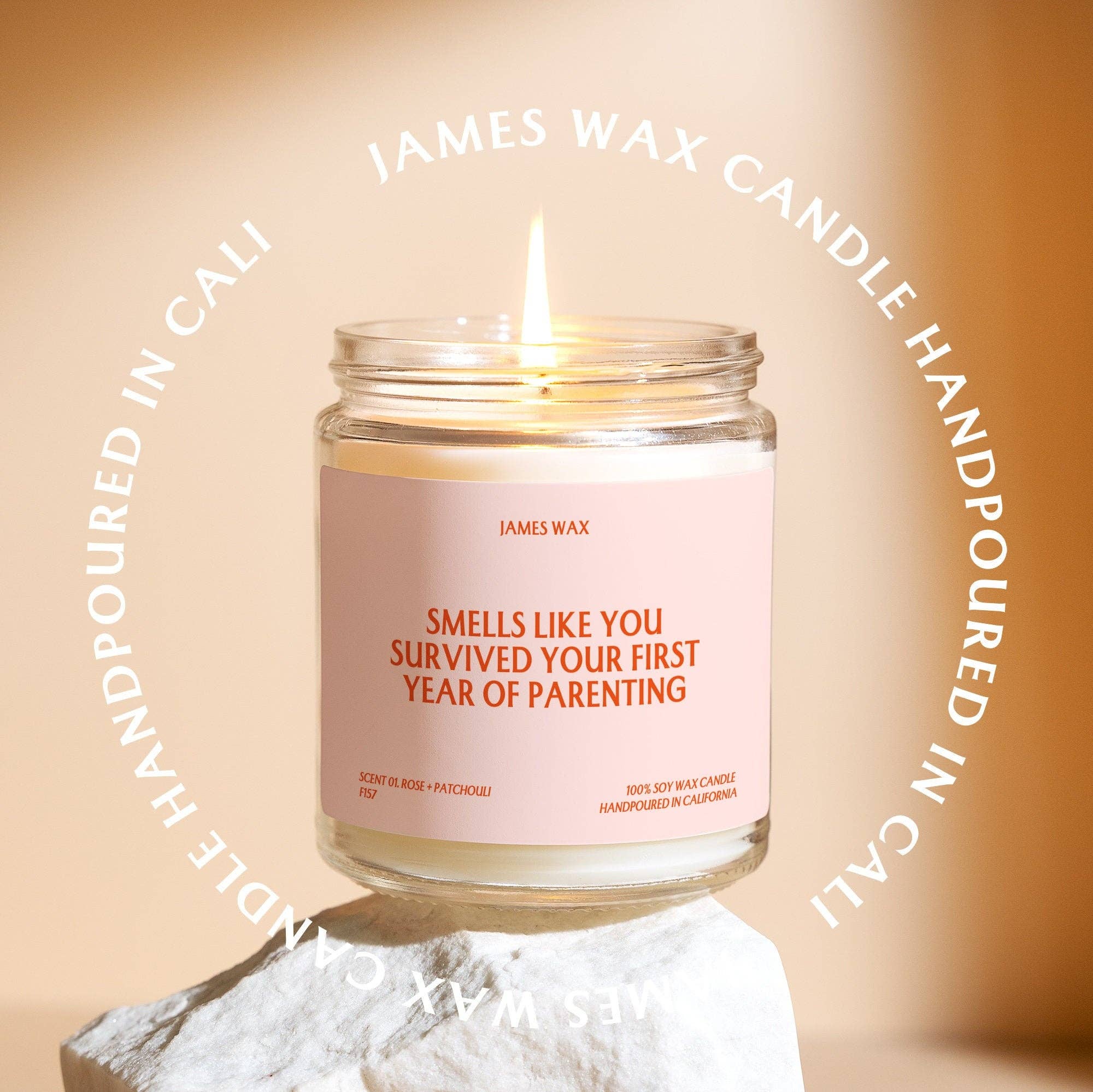 James Wax - Wholesale Jar/Filled Candle - Parent Gift First Year Parenting Survival Candle F1572