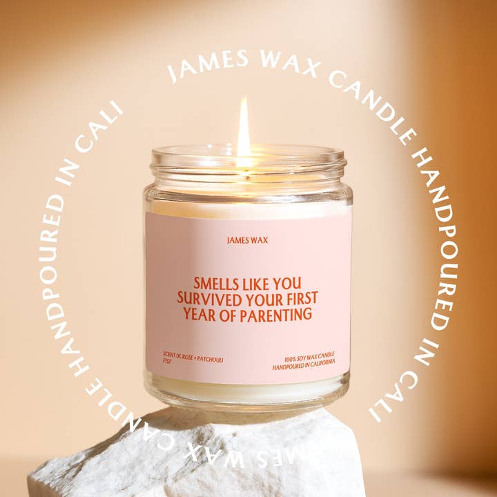 James Wax - Wholesale Jar/Filled Candle - Parent Gift First Year Parenting Survival Candle F1572