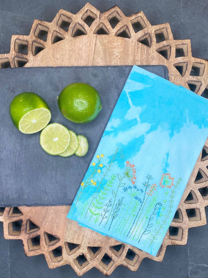 Wildflower Tie Dye Cloth Napkins for wholesale by Lucky Penny LA