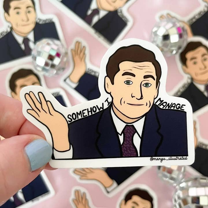 Somehow I Manage sticker for wholesale by MangoIllustrated