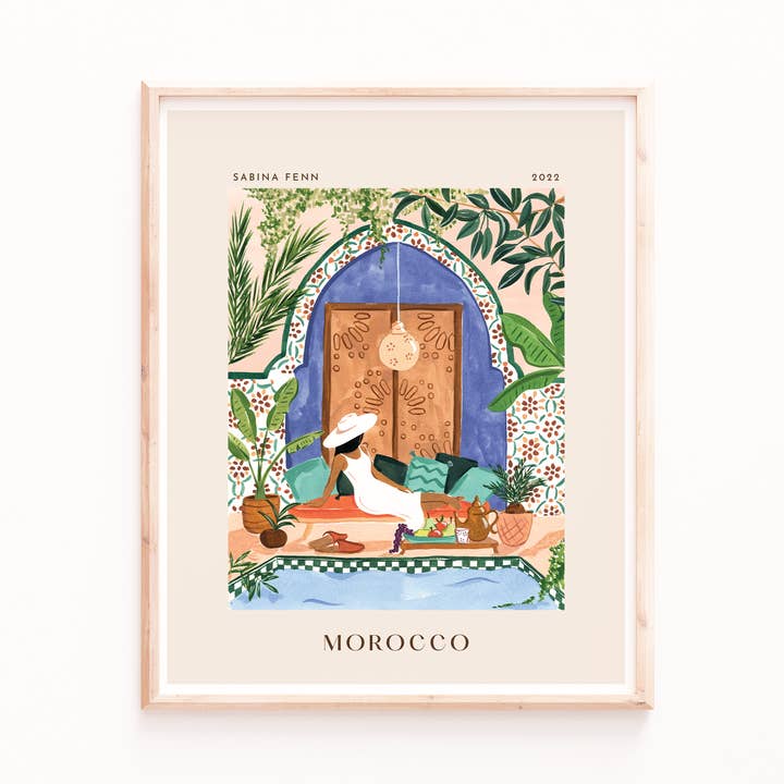 Affiche d'art Maroc pour la vente par Sabina Fenn