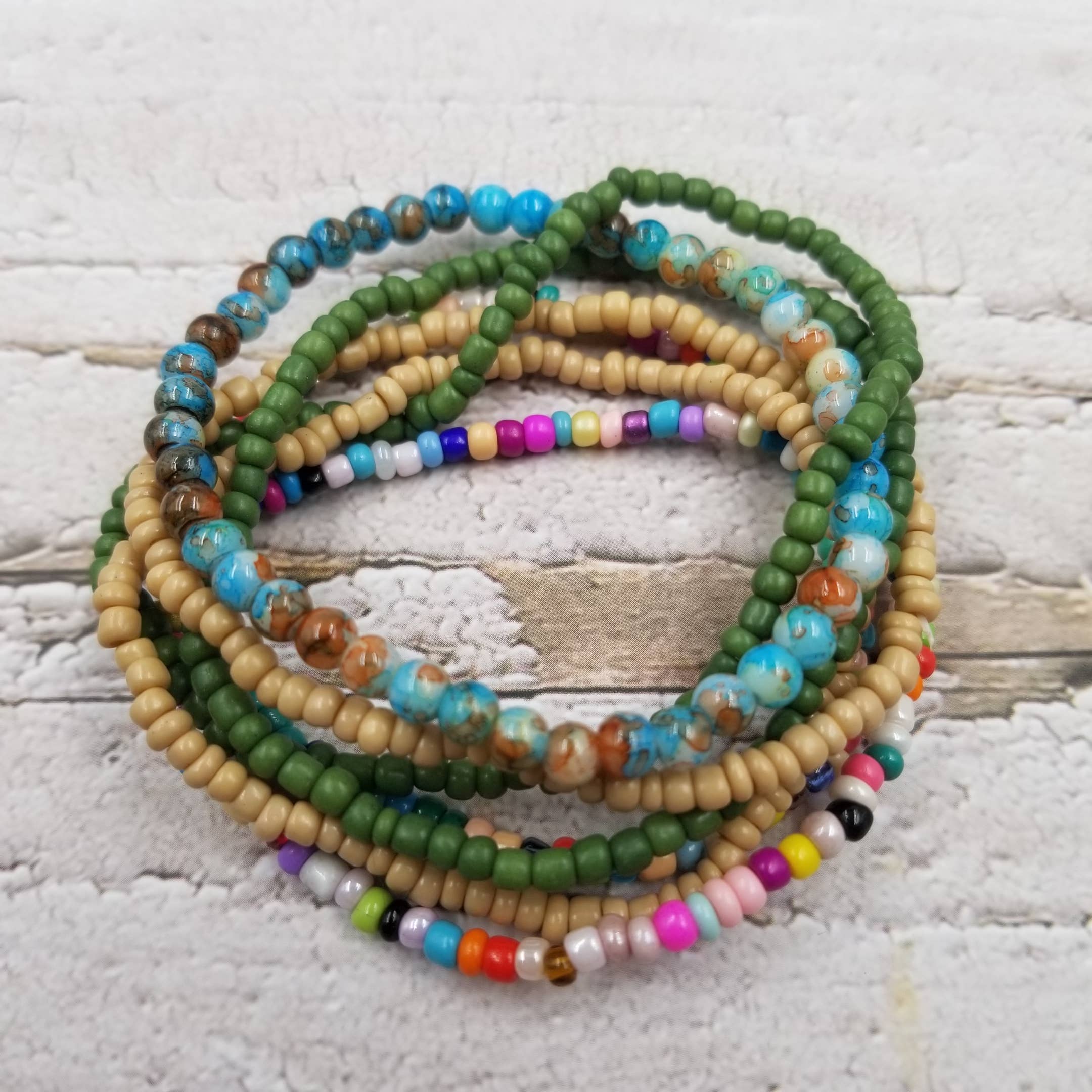 Treasure Wholesale - Vente Bracelet de perles - Bracelet en perles Boho Miyuke à plusieurs couches0