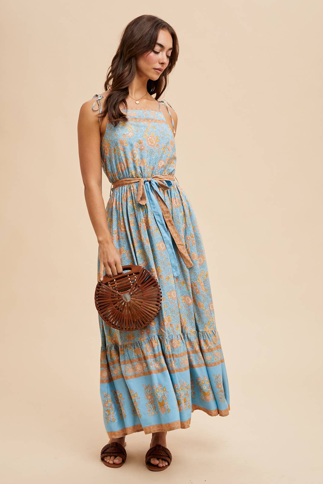 In Loom - Wholesale Dress - Women's - BORDER PRINT MAXI DRESS1