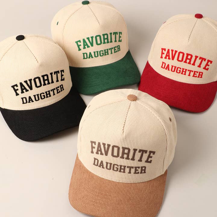 Fashion City - Wholesale Baseball Cap - Unisex - Favorite Daughter Two-Tone Corduroy Baseball Cap