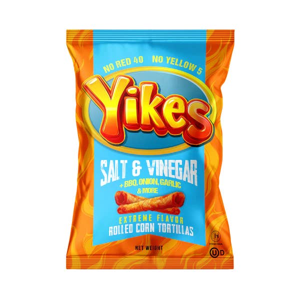 Rap Snacks - Wholesale Chips - Yikes Salt & Vinegar Rolled Corn Tortillas (4 oz) (10-Pack)