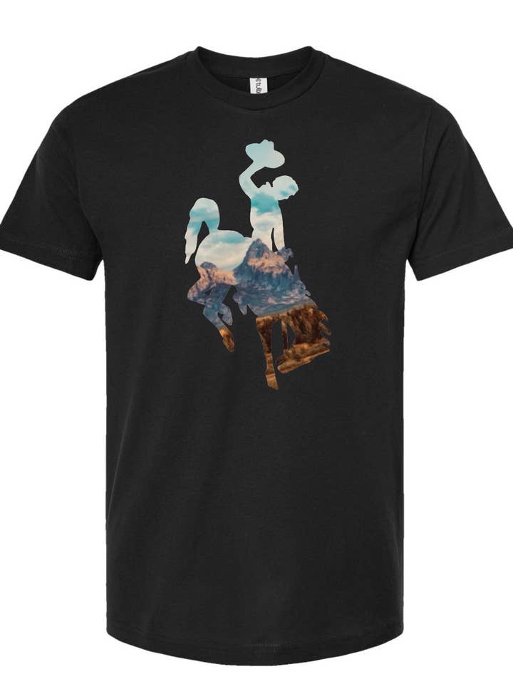 View of the Tetons through Steamboat for wholesale by Notcha Mama 307 Clothing