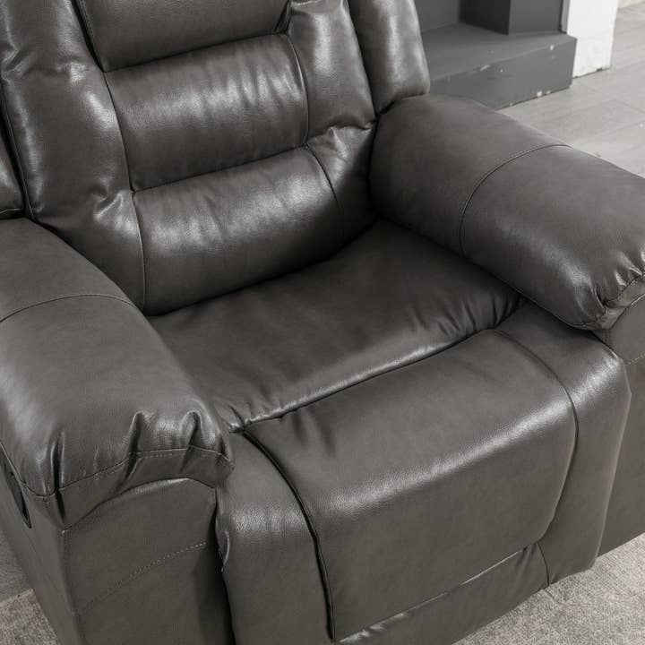 Orange County Decor - Wholesale Chair - 360 Swivel And Rocking Home Theater Recliner Manual Recliner Chair With Wide Armrest For Living Room,Bedroom, Grey Grey Foam Pu5