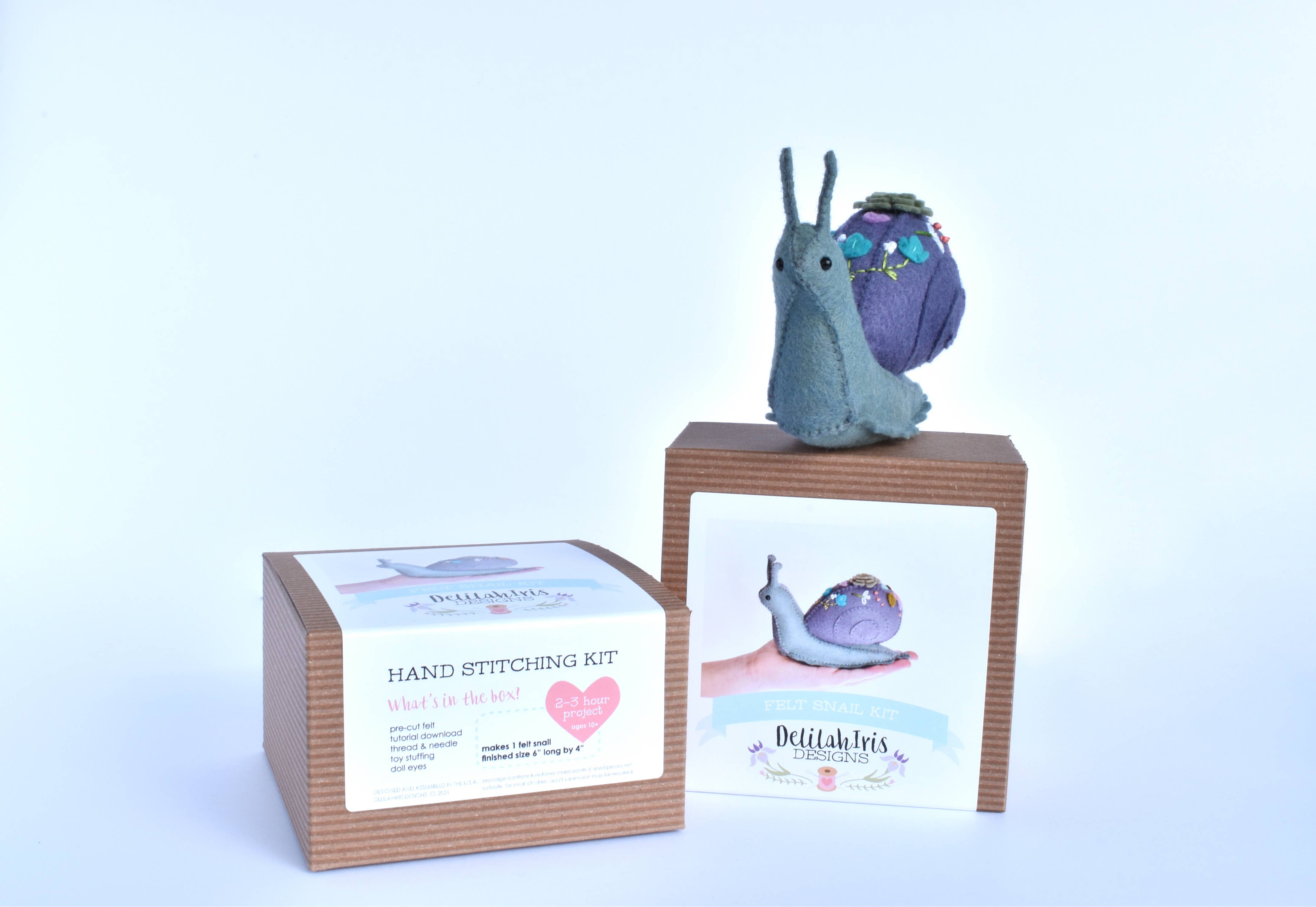 DelilahIris Designs - Wholesale Craft Sewing Kit - Make Your Own Stuffed Snail DIY Kit4