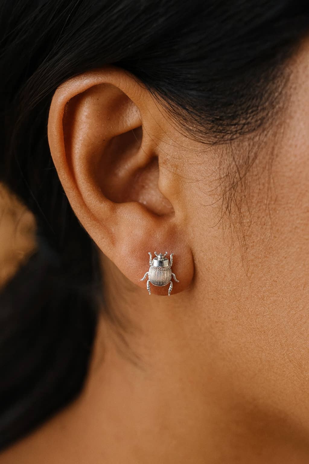 Peter and June - Wholesale Stud/Post Earrings - Fortune Beetle Studs -18K Gold Plated or Silver Rhodium1