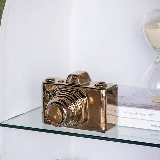 A&B Home Group Inc. - Wholesale Decorative Tabletop Object - 6x5x4" Griffiths Camera Accent - Gold8