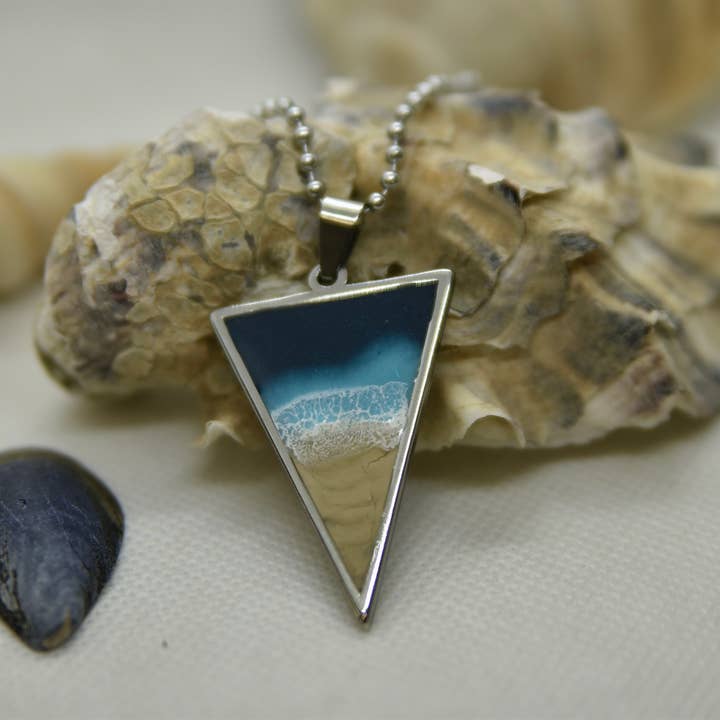 Triangle Beach Necklace for wholesale by Caitlin Accurso Art