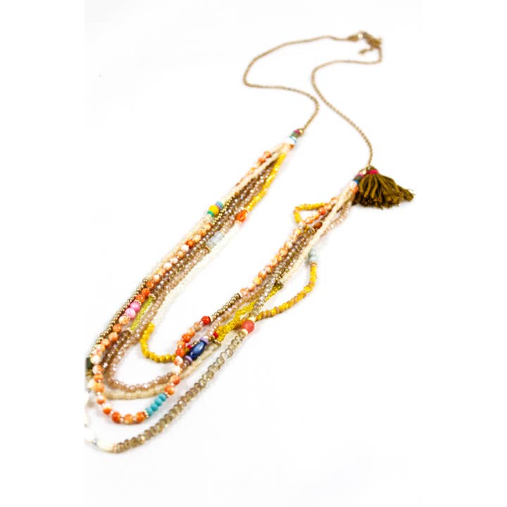 Delikat och rolig sten- och kristallager halsband -The Classics Collection- N2-558 för wholesale av LIZOU