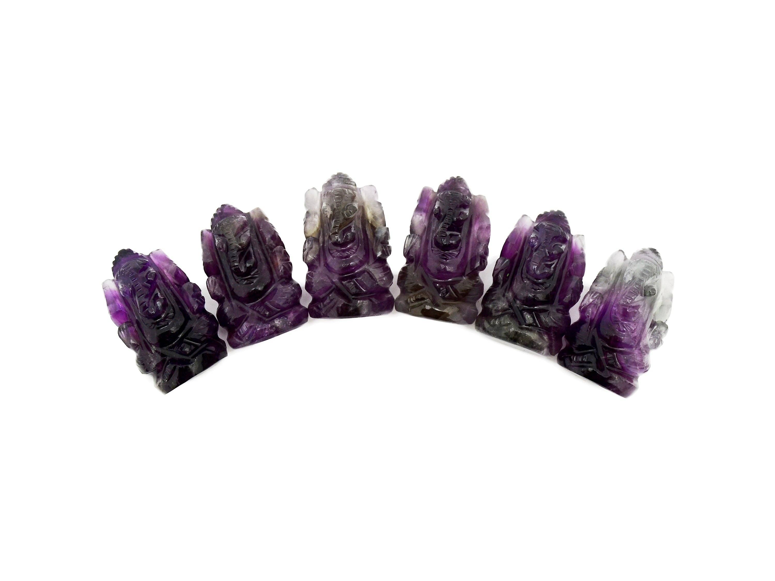 Kaia & Crystals - Wholesale Spiritual Stone/Crystal - Mini Amethyst Ganesha Sculpture (35mm) - Hand Carved Crystal7