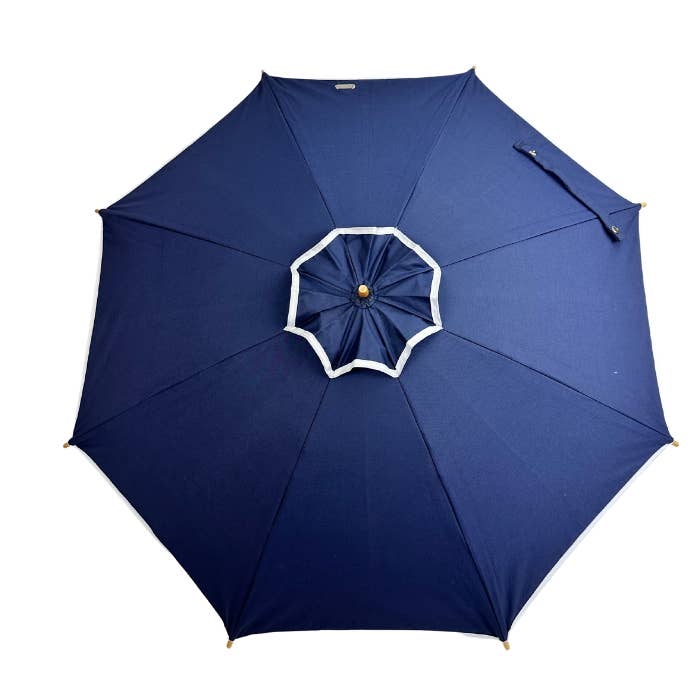 Sun Bella - Wholesale Beach Umbrella - UPF50+ Elegant Cosmopolitan UV Sun Parasol. White on Navy.