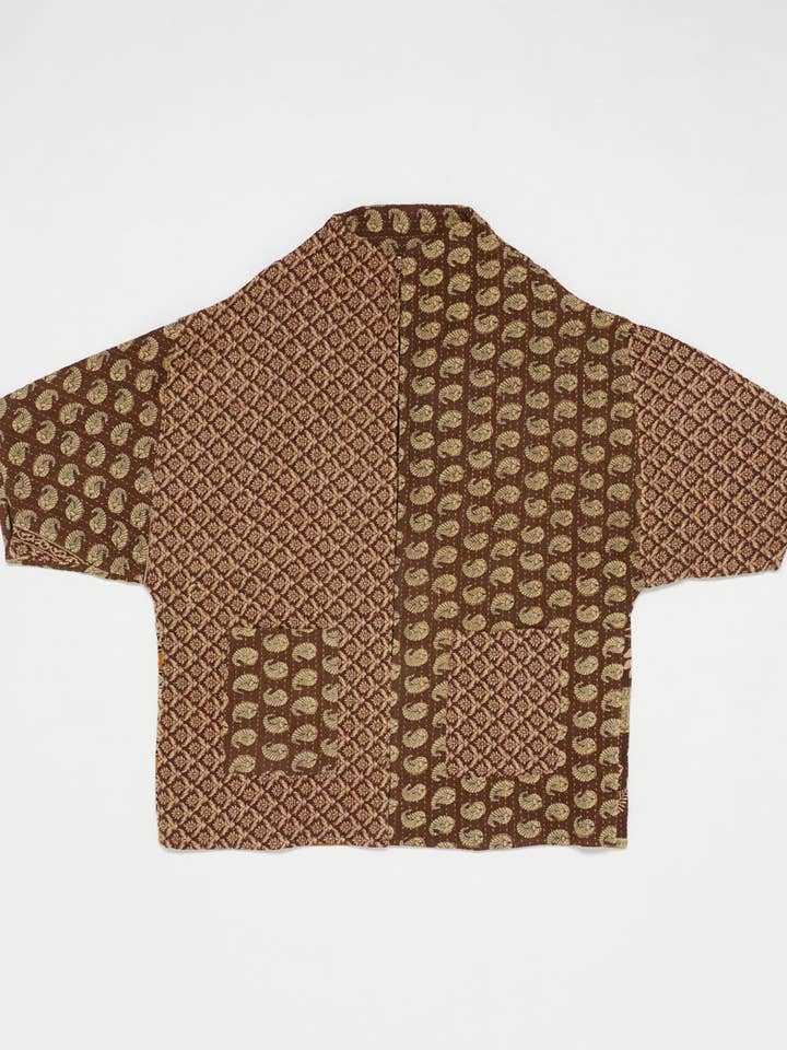 Kantha Cocoon Quilted Jacket - No. 240524 - XL for wholesale by Anchal