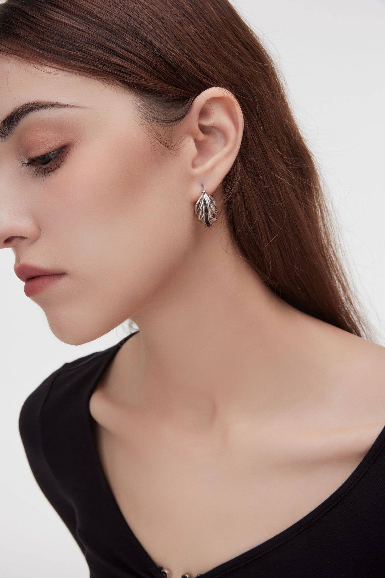 PARAGON CAT - Wholesale Dangle Earrings - 925 Silver Openwork Multi-Layers Irregular Simple Earrings1