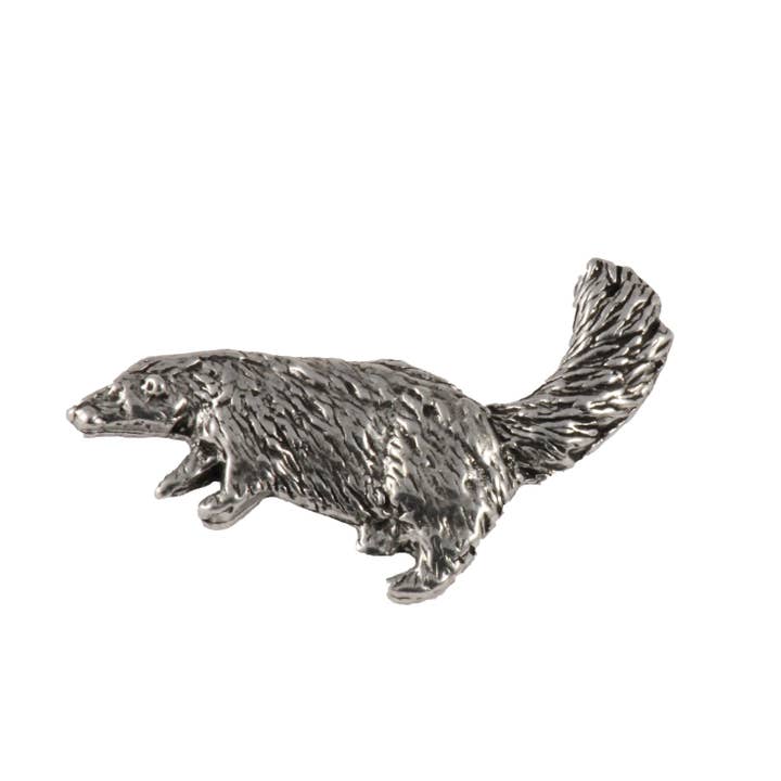 Skunk Pewter Lapel Pin or Magnet M174 for wholesale by Creative Pewter Designs
