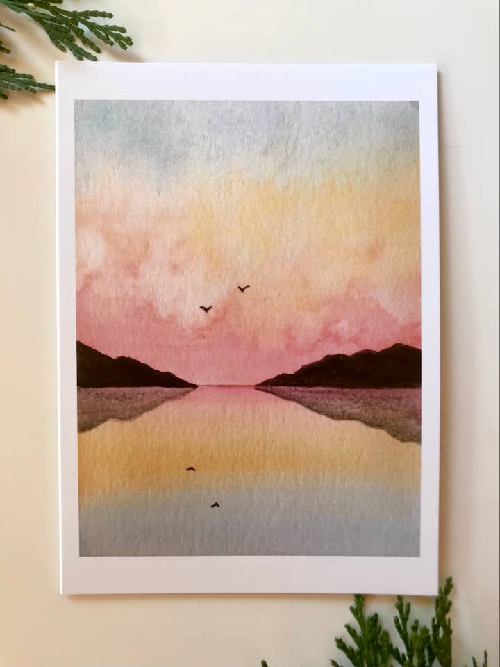 Carte de voeux Coucher de soleil Columbia River Gorge pour la vente par keeleylove
